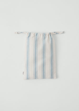 Fjord Flannel Stripe Cotton Duvet Cover | Washed Blue/Ecru
