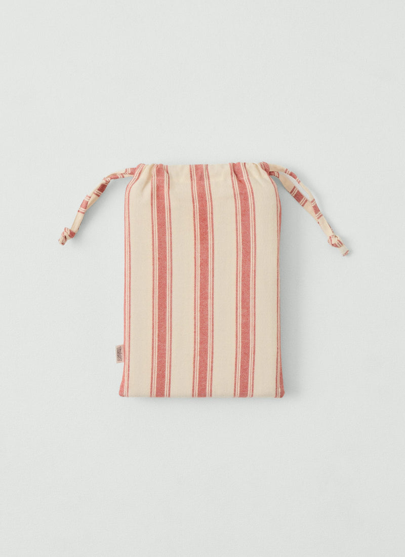 Fjord Flannel Stripe Cotton Pillowcase Set | Rosehip/Ecru
