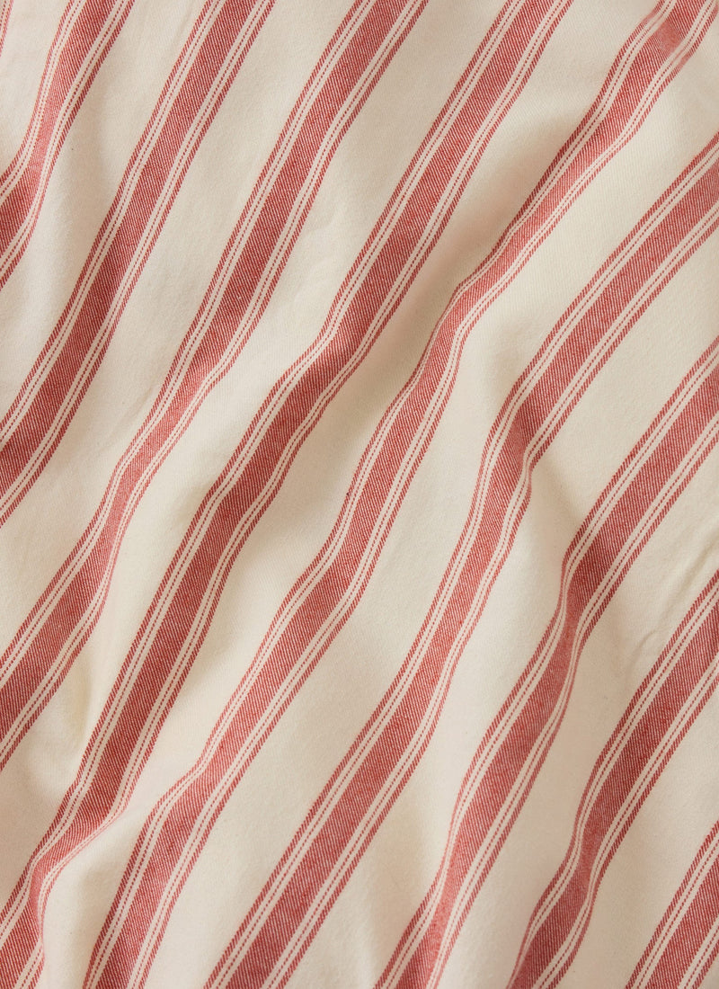 Fjord Flannel Stripe Duvet Cover | Rosehip/Ecru