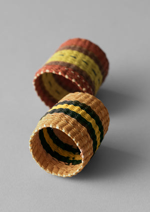 Hand Woven Iraca Napkin Rings | Citron/Multi