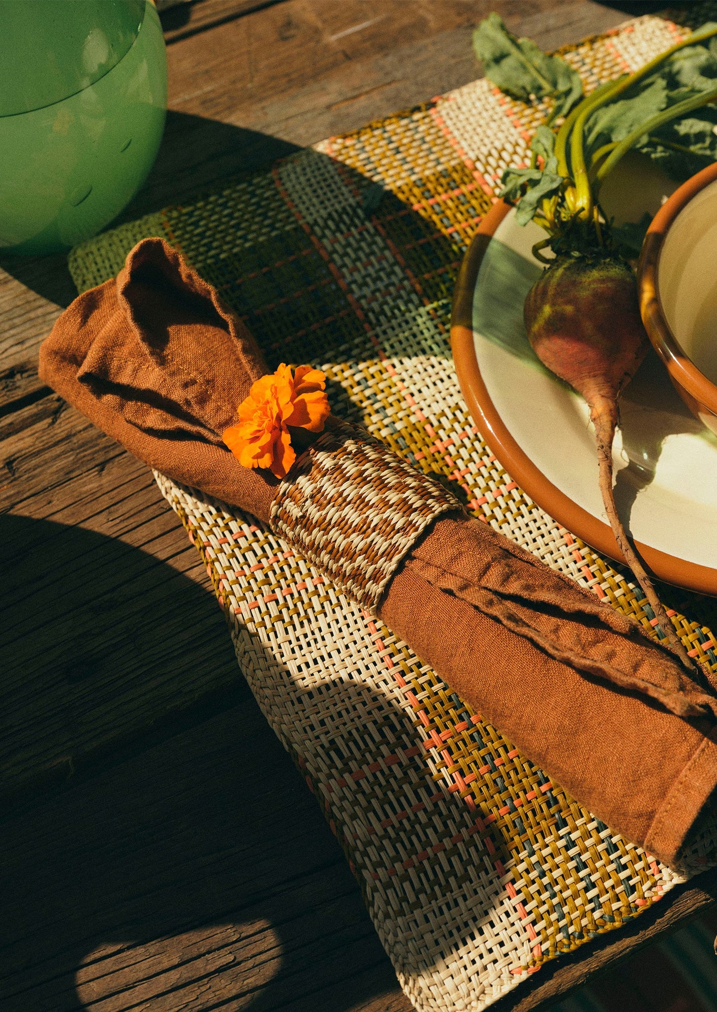 Hand Woven Iraca Napkin Rings | Natural/Multi