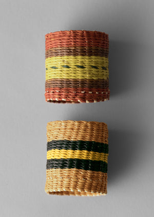 Hand Woven Iraca Napkin Rings | Citron/Multi