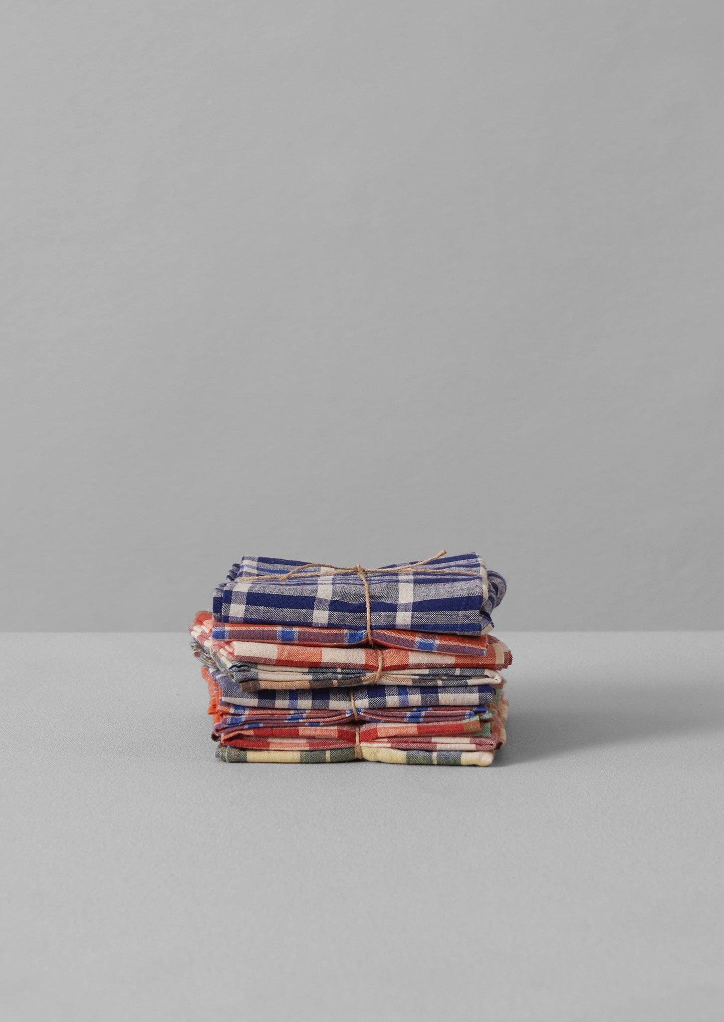 Hand Woven Check Napkin Set | Poppy/Citron