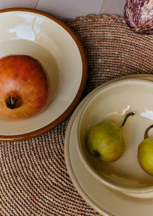 Contrast Rim Enamel Mug | Putty/Cream