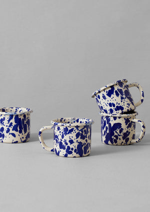 Splatter Enamel Mug | Cream/Blue