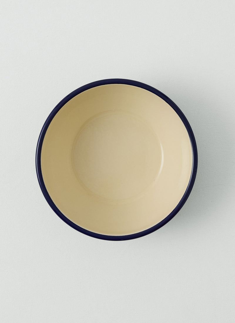 Enamel Salad Bowl | Cream/Blue