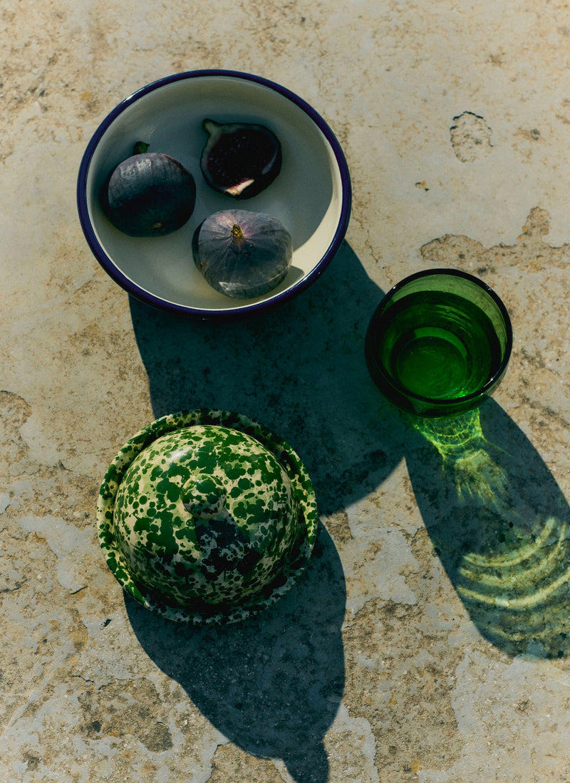 Enamel Picnic Bowl | Cream/Blue