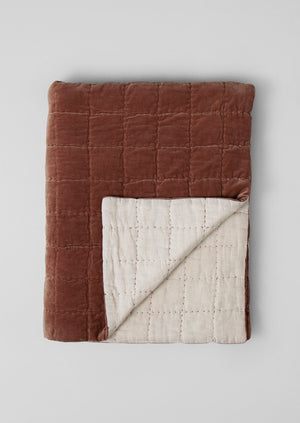 Hand Stitched Organic Velvet Quilt | Dulse