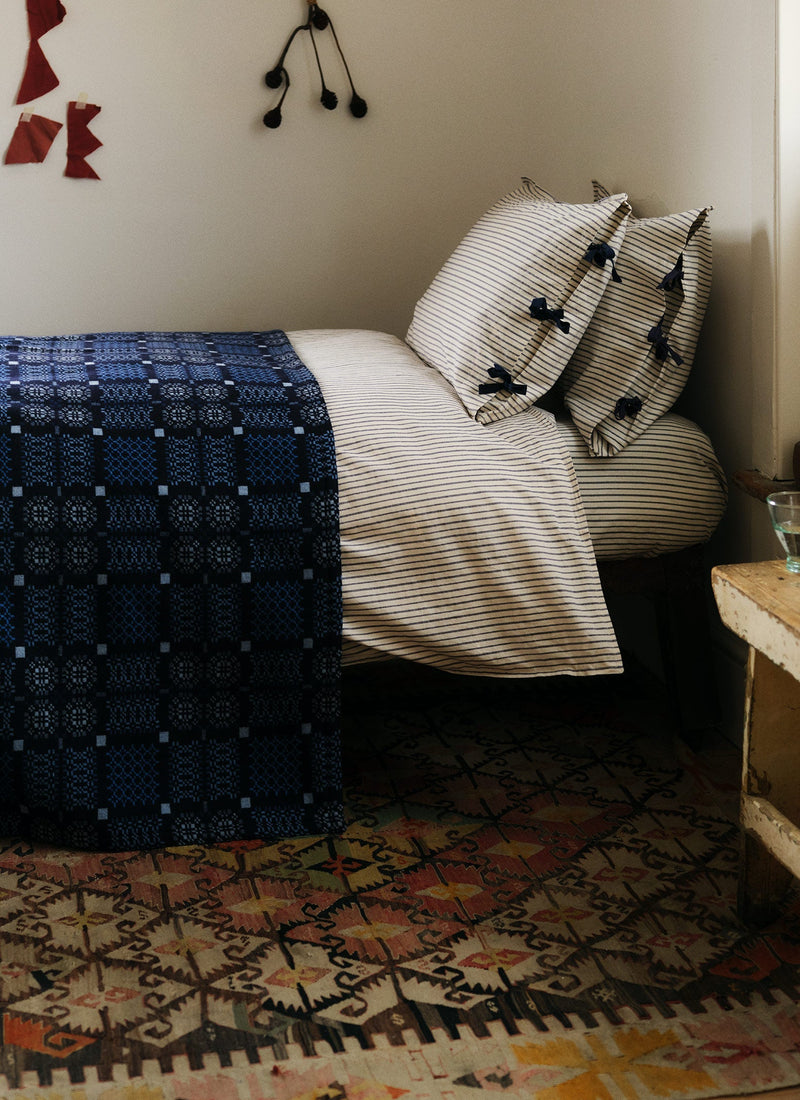 Melin Tregwynt Welsh Blanket | Indigo