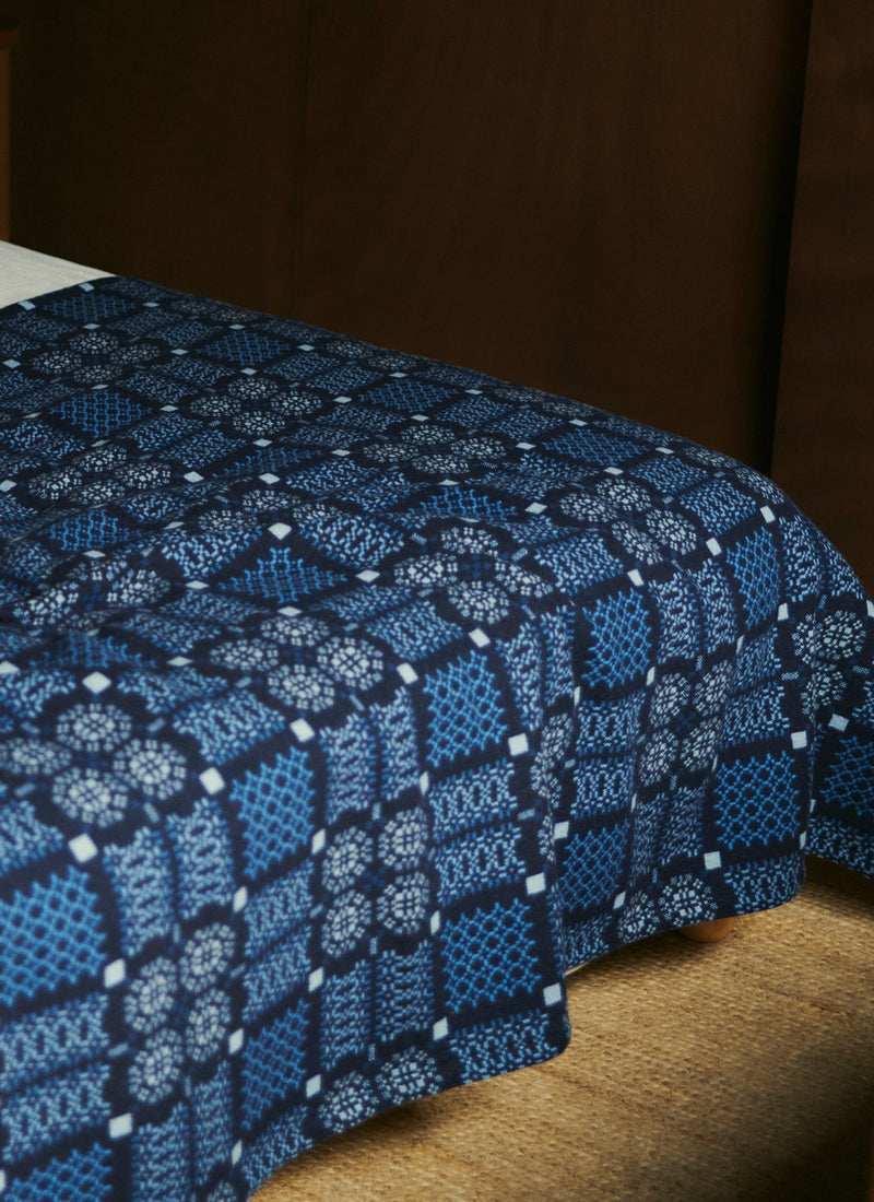 Melin Tregwynt Welsh Blanket | Indigo