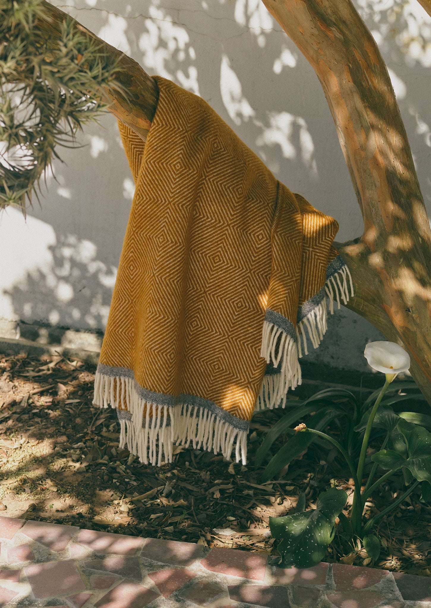 Diamond Wool Blanket | Caramel/Charcoal