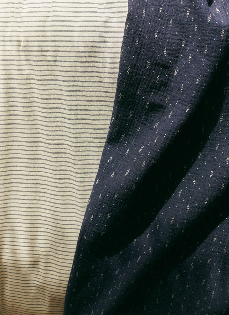 Dobby Stitch Cotton Throw | Indigo Blue