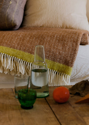 Chevron Wool Blanket | Nougat/Mimosa