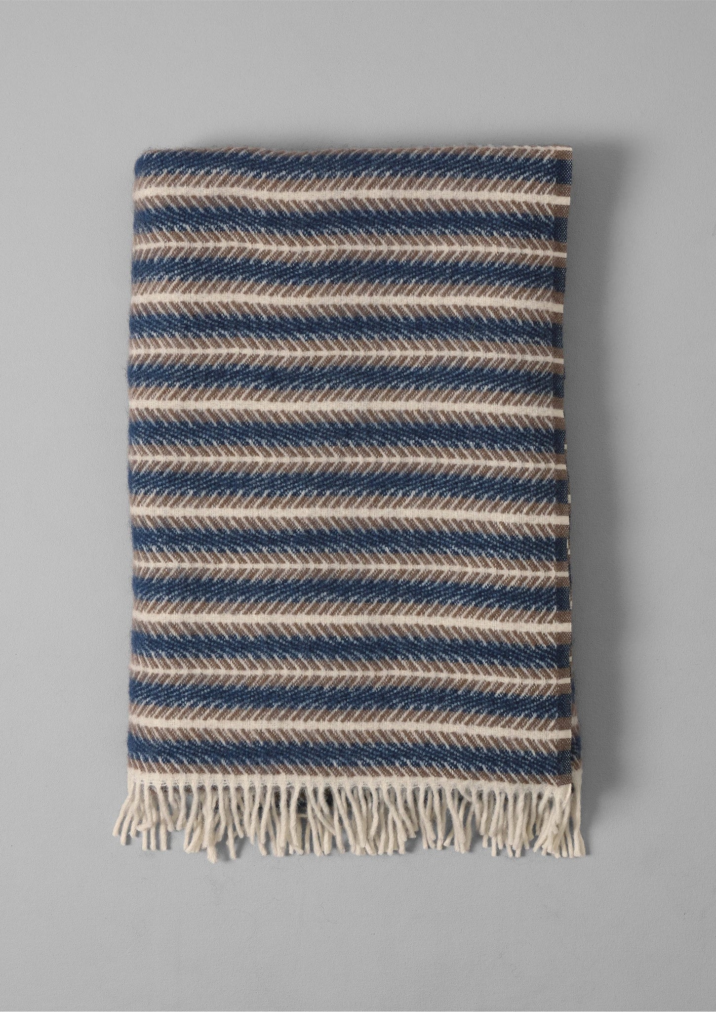 Oscar Wool Blanket | Blue/Sand