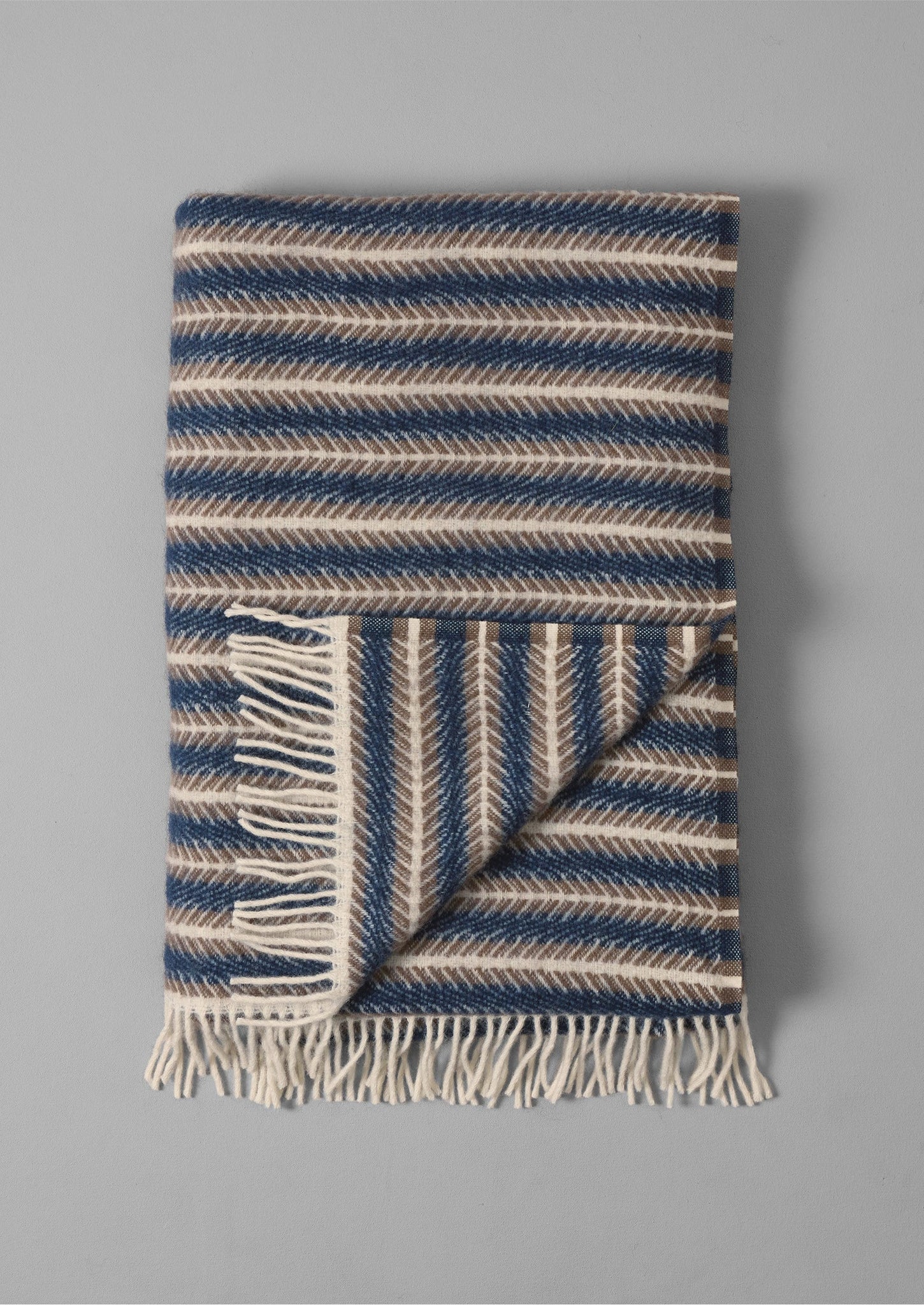 Oscar Wool Blanket | Blue/Sand