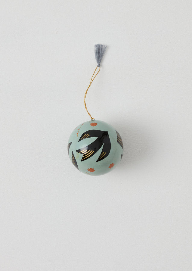 Bird Hand Painted Bauble | Duck Egg