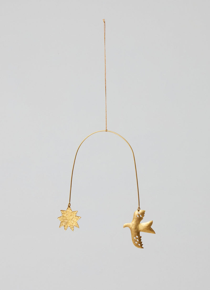 Hammered Metal Hanging Mobile | Brass