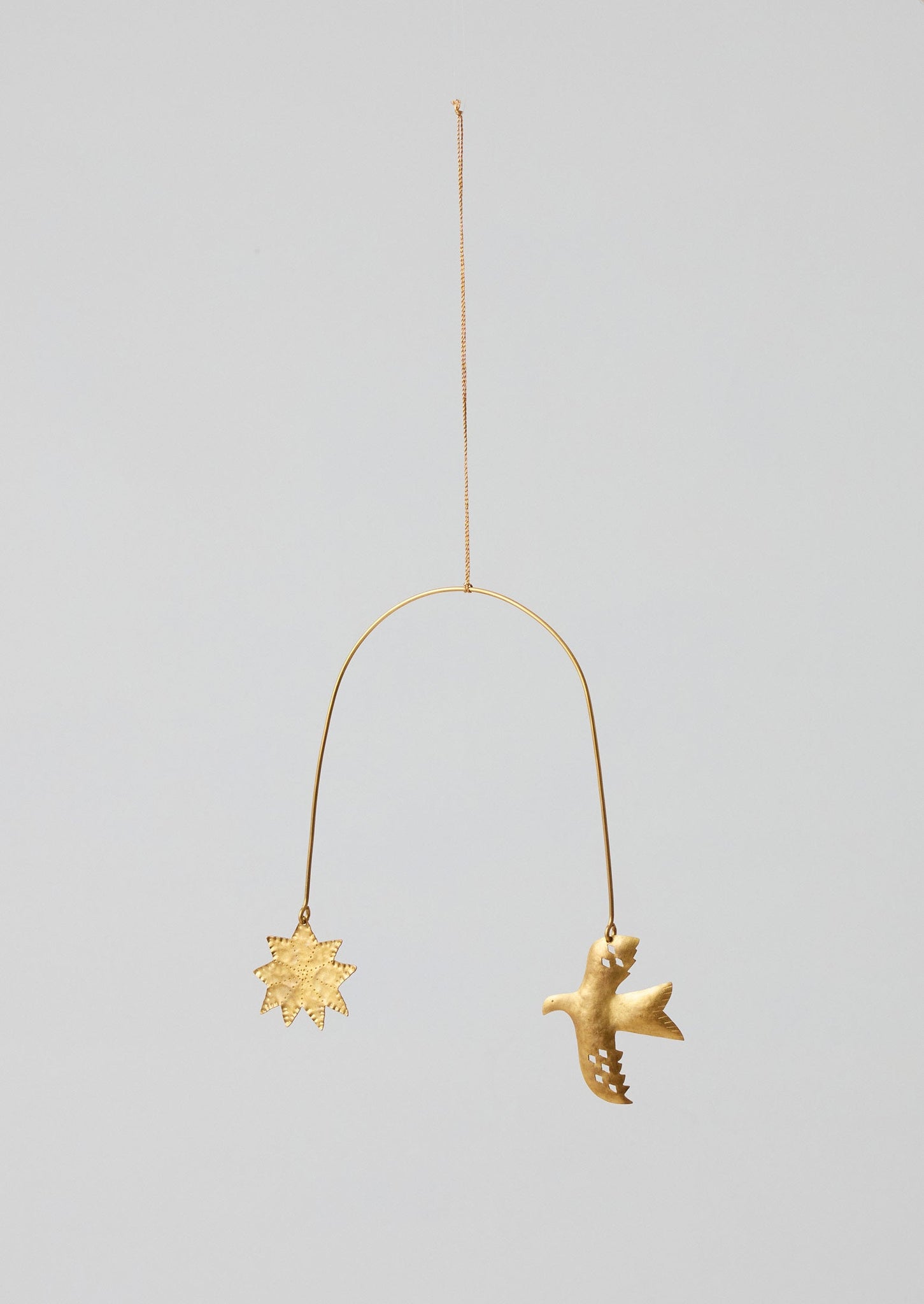 Hammered Metal Hanging Mobile | Brass