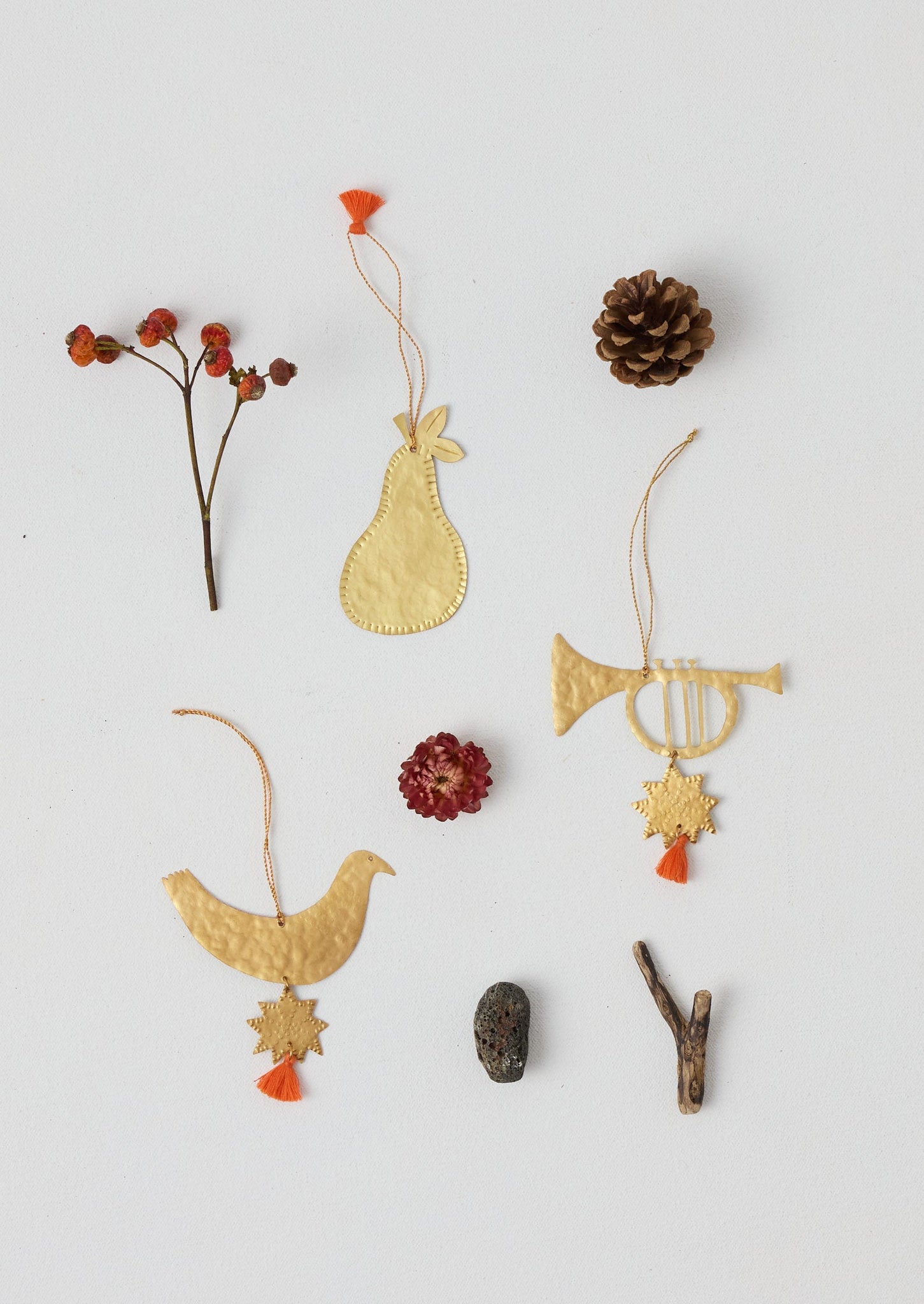 Hammered Metal Hen Decoration | Brass