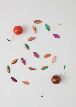 Teardrop Lokta Paper Garland | Plum Multi