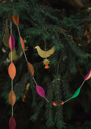 Teardrop Lokta Paper Garland | Plum Multi