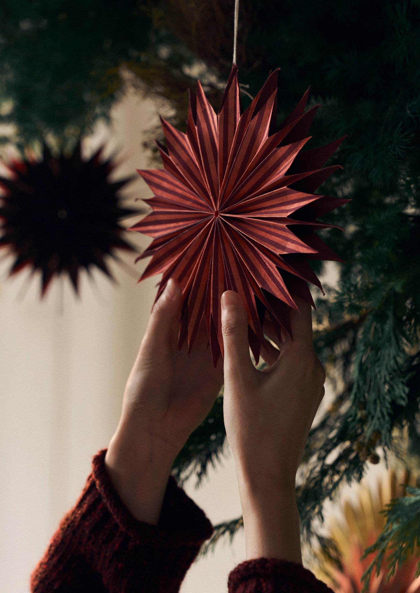 Striped Lokta Paper Star Set | Multi