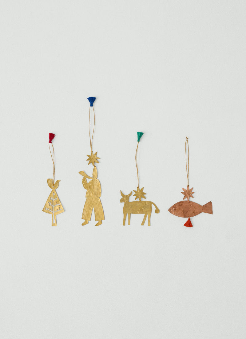 Hammered Metal Musician Decoration | Brass