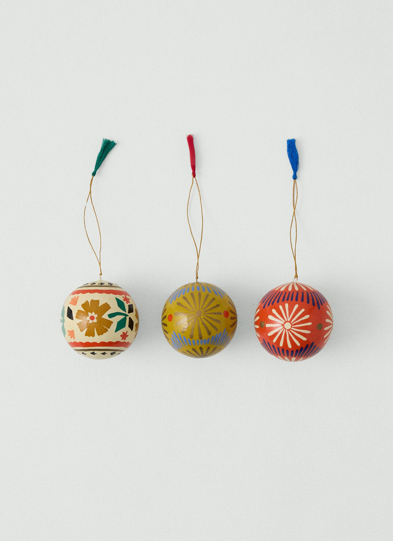 Folk Snowflake Hand Painted Bauble | Poppy