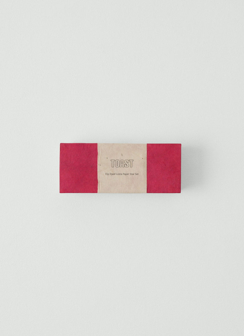 Dip Dyed Lokta Paper Star Set | Raspberry/Coral/Mint