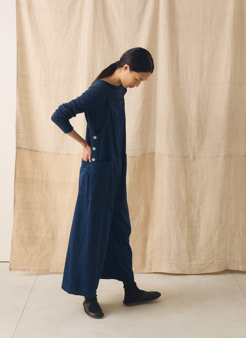 Organic Cord Pocket Jumpsuit | Denim Blue