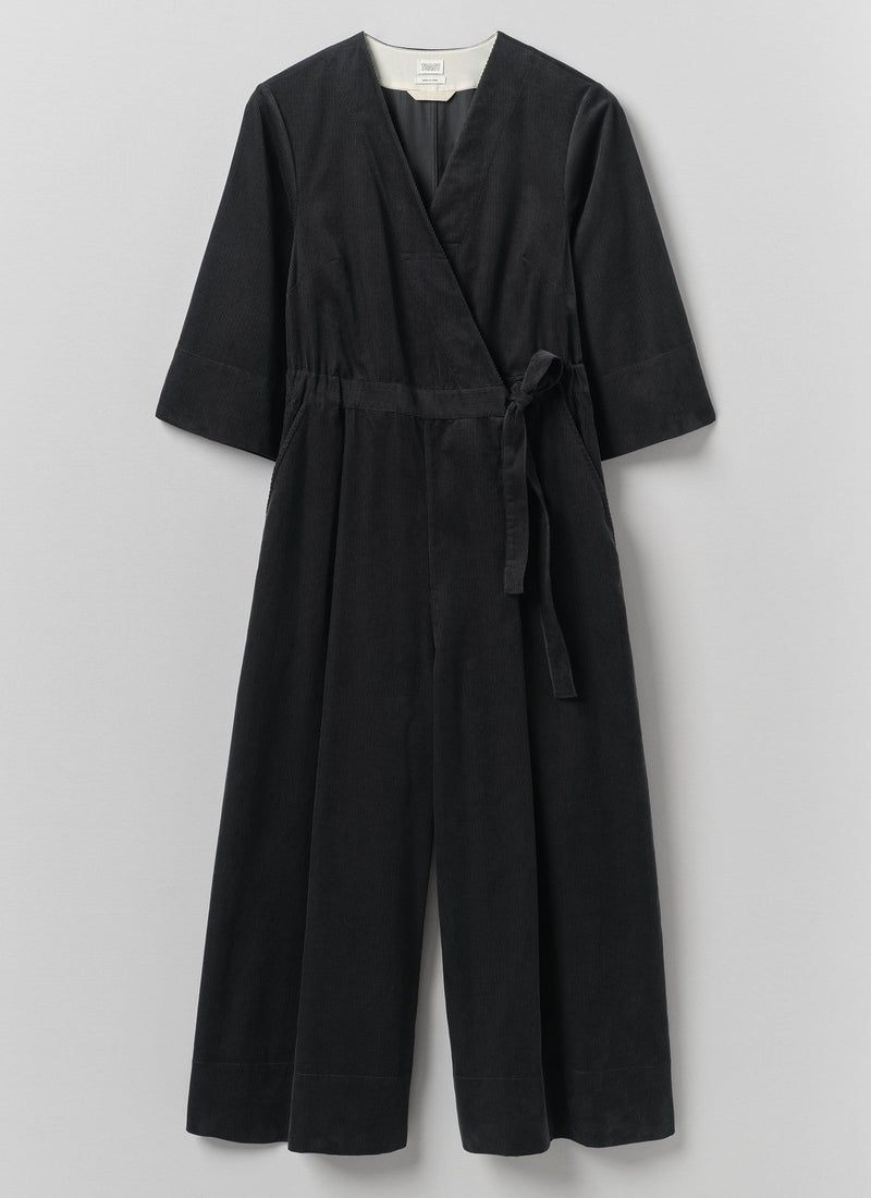 Cord Culotte Jumpsuit | Charcoal