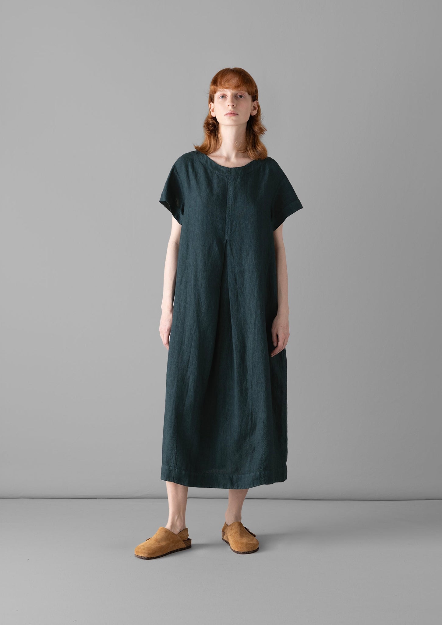 Rounded Garment Dyed Linen Dress | Puck