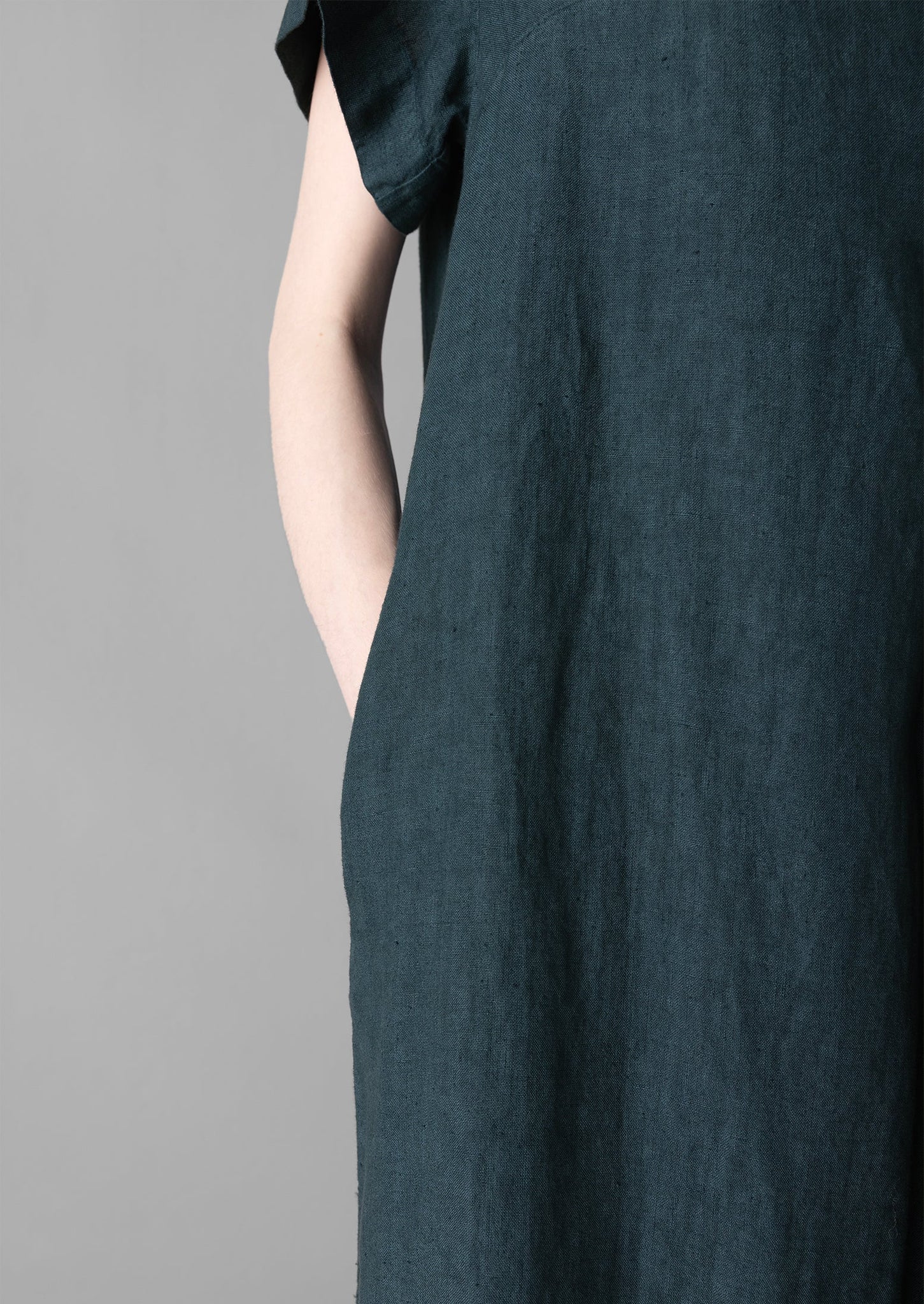 Rounded Garment Dyed Linen Dress | Puck