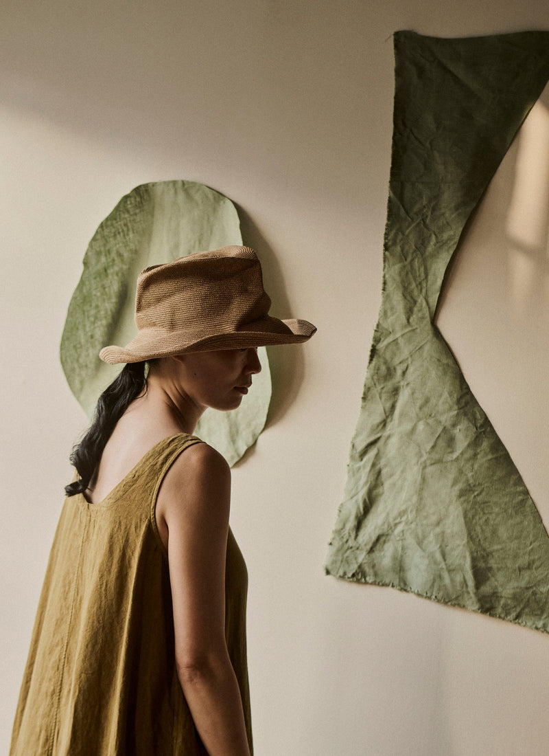 Garment Dyed Linen Easy Dress | Durian Green