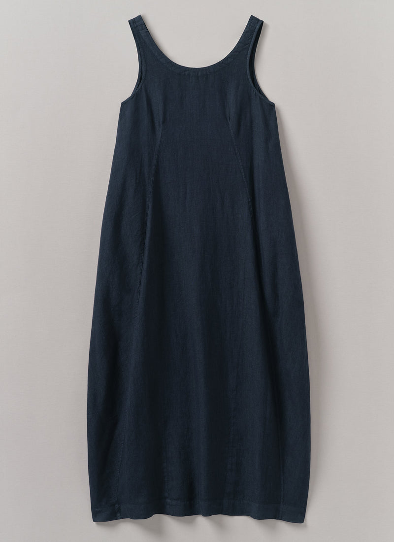 Garment Dyed Linen Easy Dress | Midnight