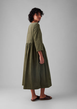 Freya Organic Cord Dress | Pear