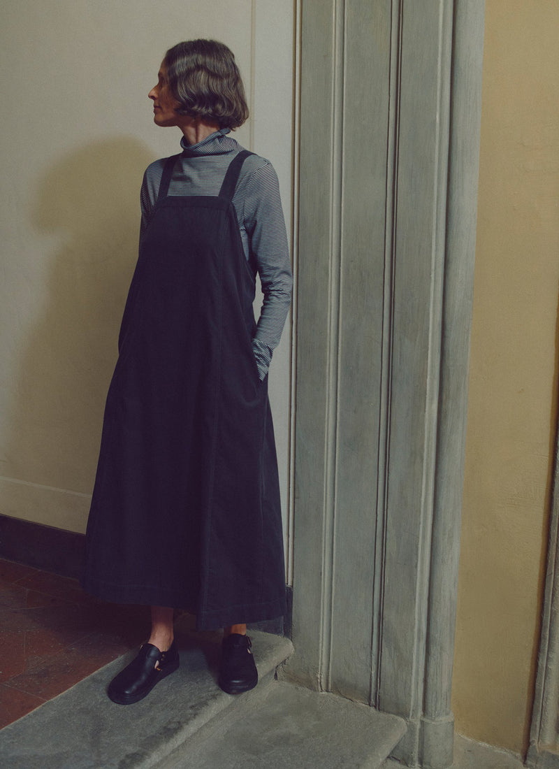 Cord Apron Dress | Charcoal