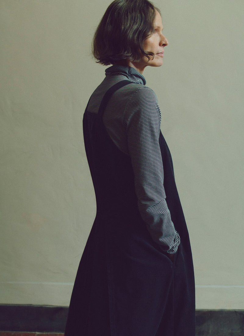 Cord Apron Dress | Charcoal
