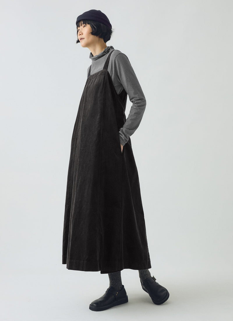 Cord Apron Dress | Charcoal