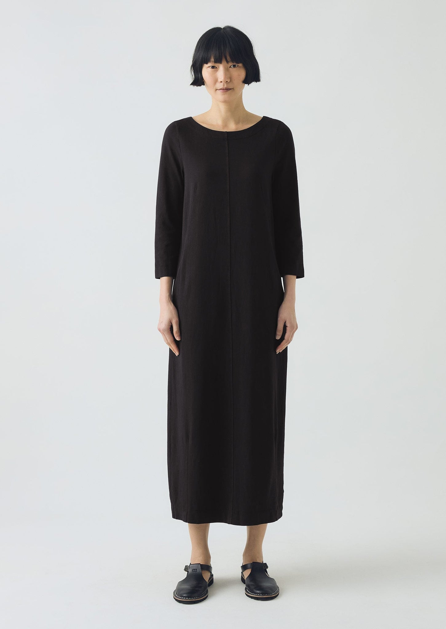 Cotton Jersey Shift Dress | Washed Black