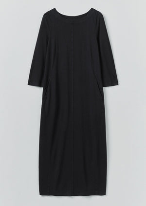 Cotton Jersey Shift Dress | Washed Black