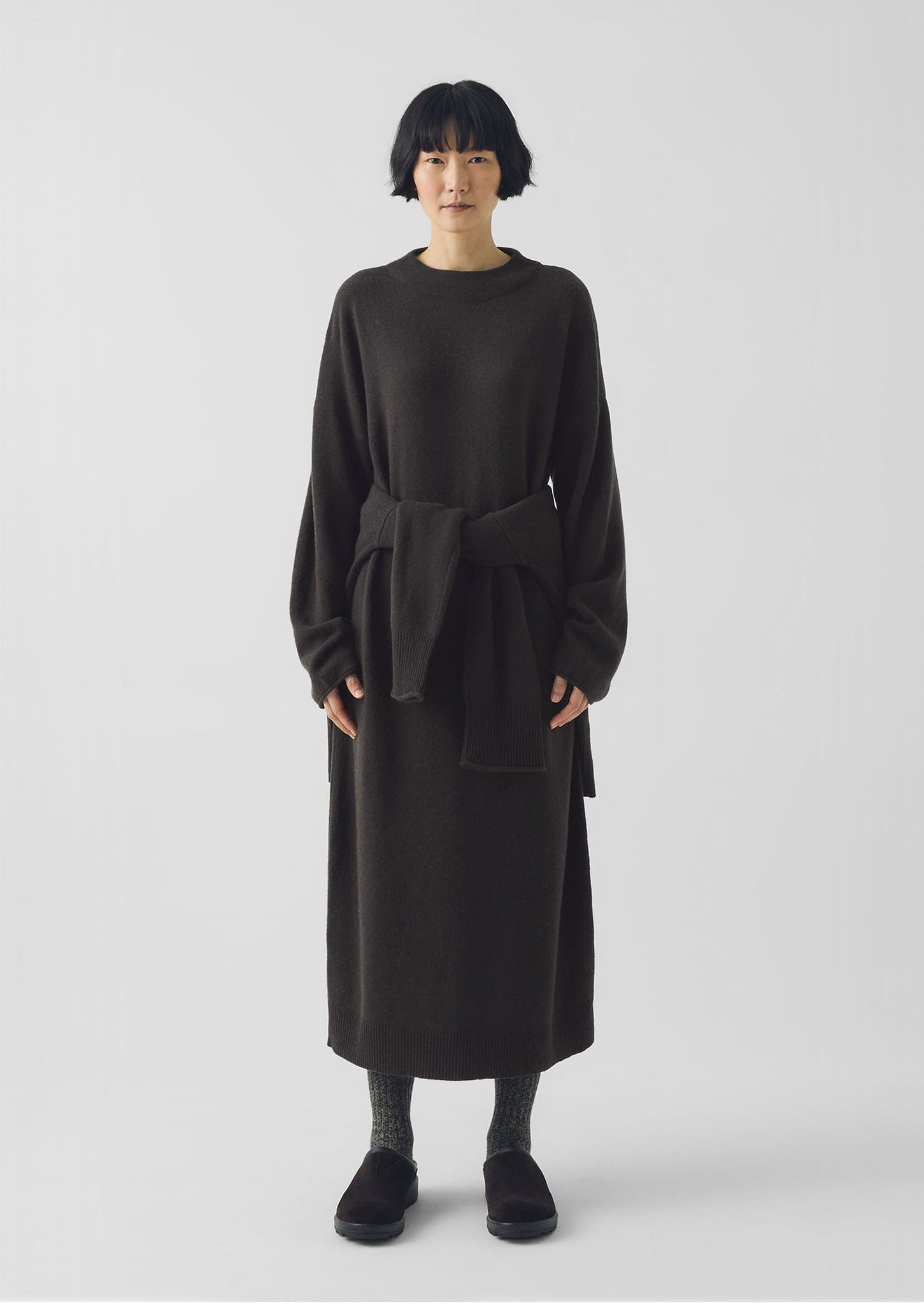 Wool Cashmere Jumper Dress | Brown Umber