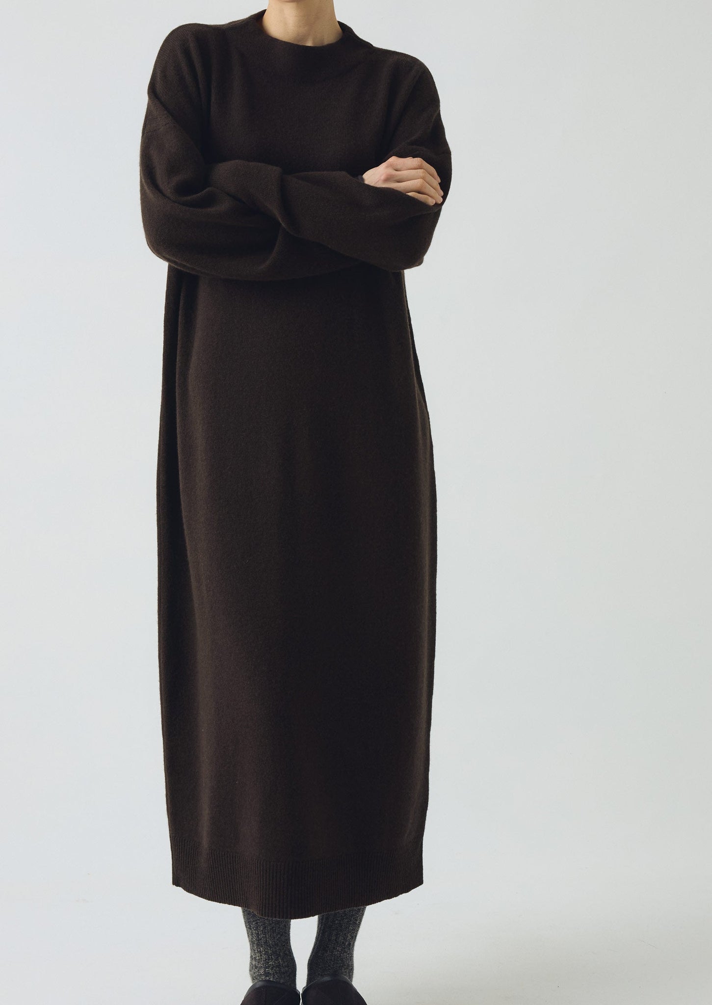 Wool Cashmere Jumper Dress | Brown Umber