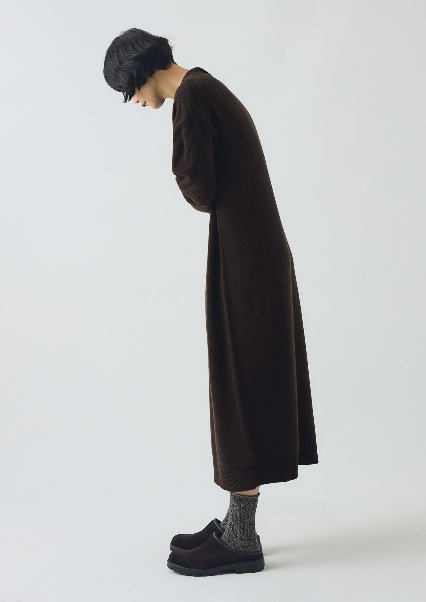 Wool Cashmere Jumper Dress | Brown Umber