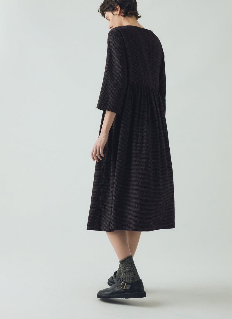 Freya Cotton Cashmere Dress | Black/Ecru