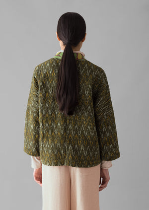 Repurposed Ikat Kantha Jacket | Greens