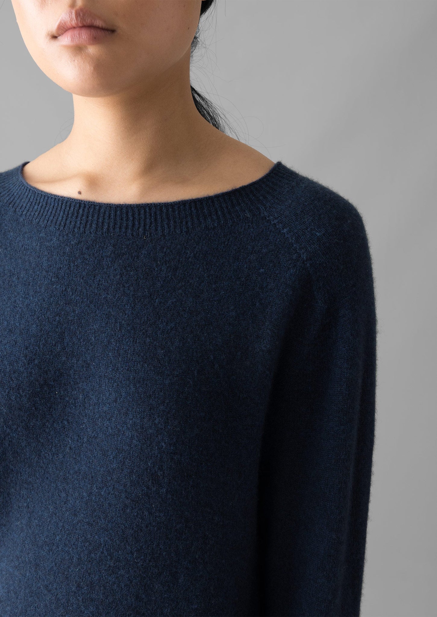 Wool Cashmere Neat Sweater | Midnight