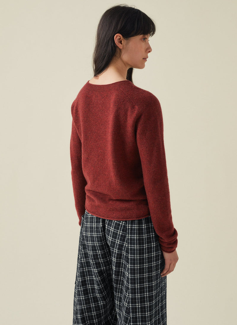 Wool Cashmere Neat Sweater | Russet