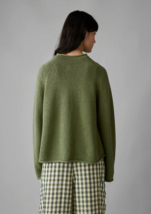 Cotton Linen Easy Sweater | Garden Green