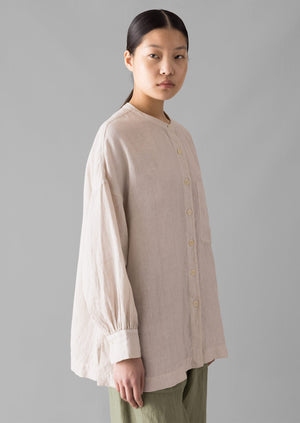 Garment Dyed Linen Oversized Shirt | Stone